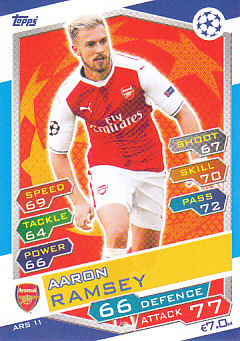 Aaron Ramsey Arsenal 2016/17 Topps Match Attax CL #ARS11